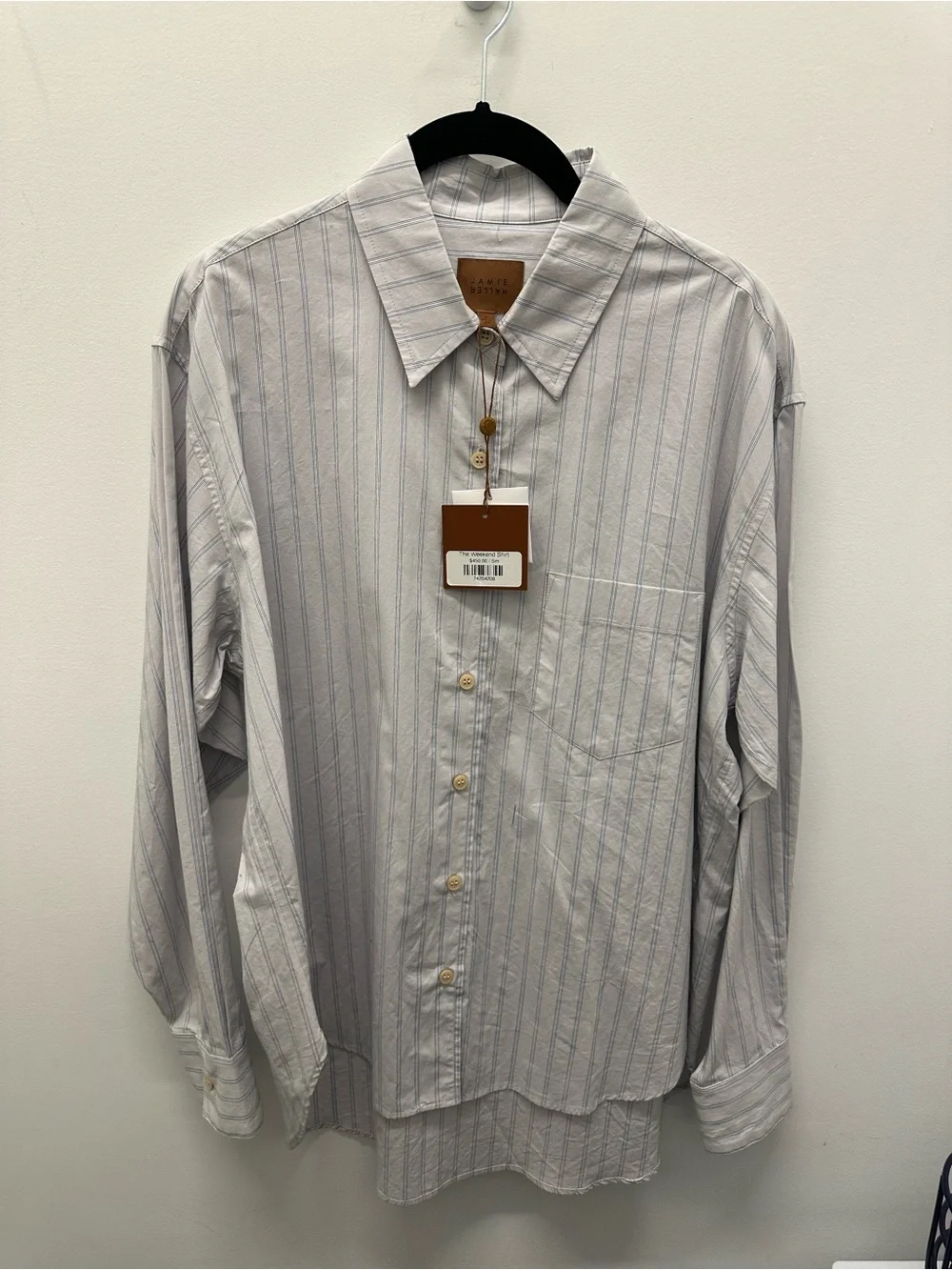 NWT - Jamie Haller Weekend Shirt - grey stripe - size small - Picture 4 of 4